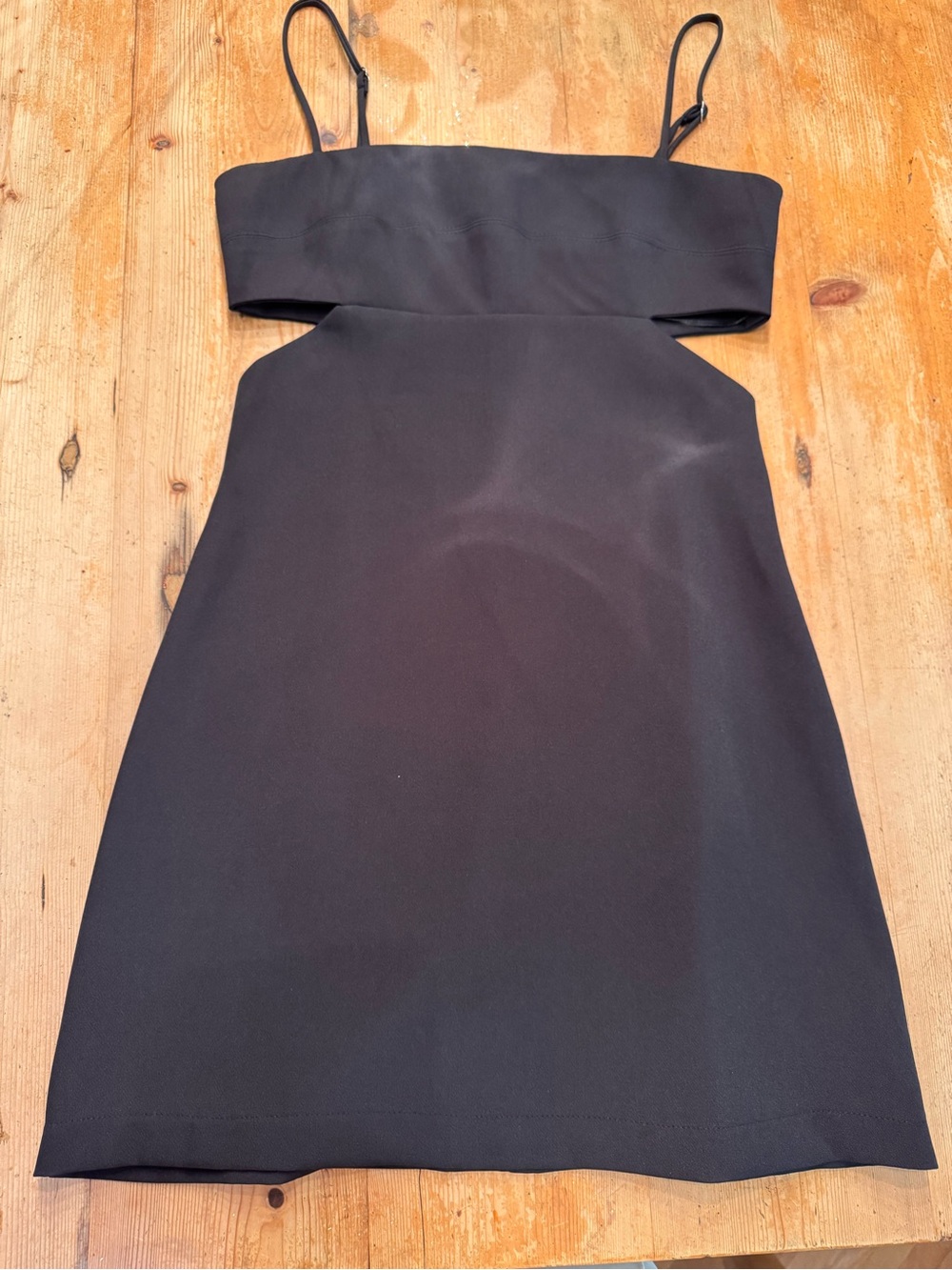 Black Spaghetti-Strap Cutout Dress
